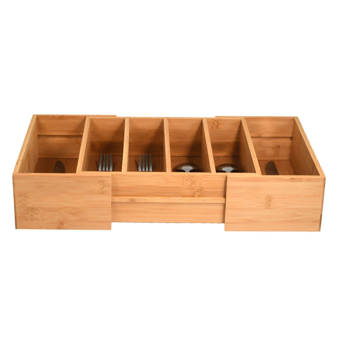 Wholesale Custom Deep bamboo expandable drawer organizer Silverware organizer Bamboo Cutlery Organizer for flatware