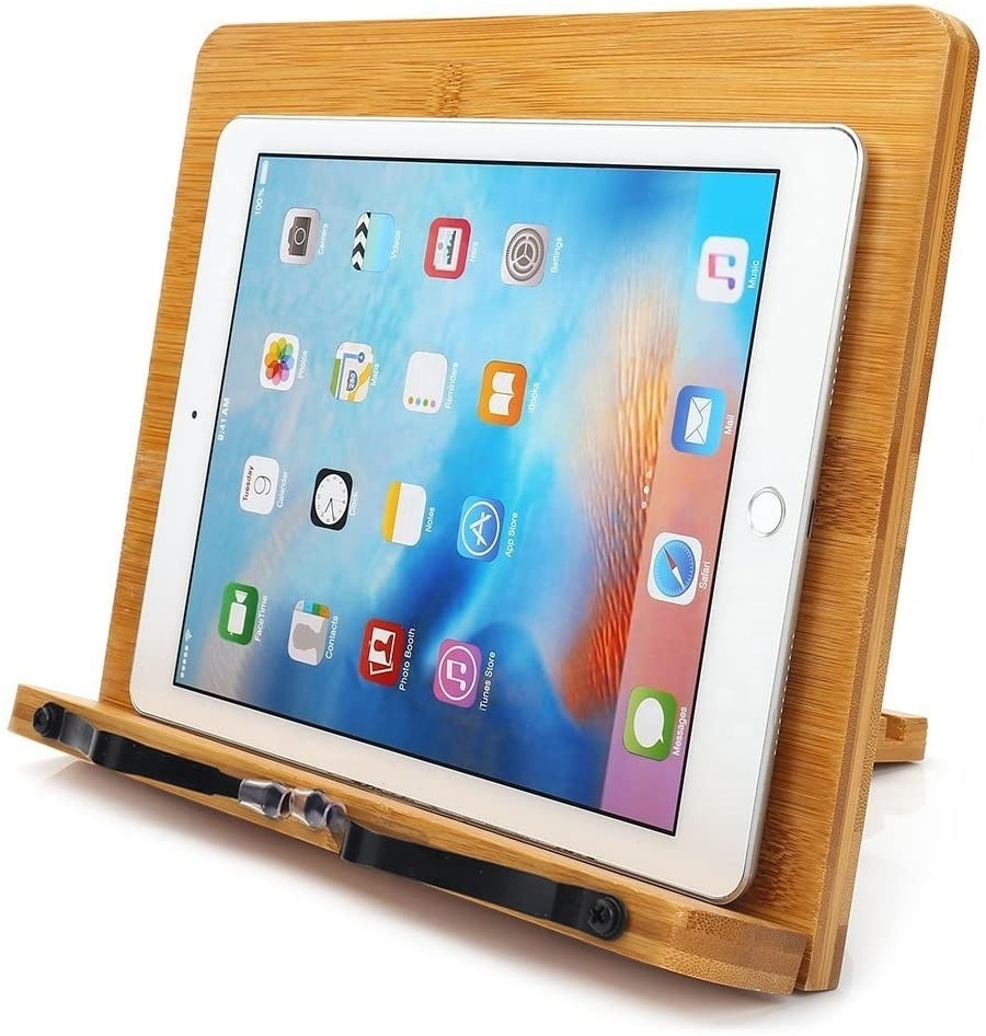 WDF Hot Sale Adjustable Laptop Stand Desktop Book Holder Foldable Ipad Stand Wood Computer Mac Book Stand For Office