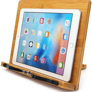 WDF Hot Sale Adjustable Laptop Stand Desktop Book Holder Foldable Ipad Stand Wood Computer Mac Book Stand For Office