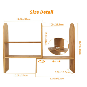 High quality bamboo Book Shelf Corner Bamboo Desktop Bookshelf for Office Supplies