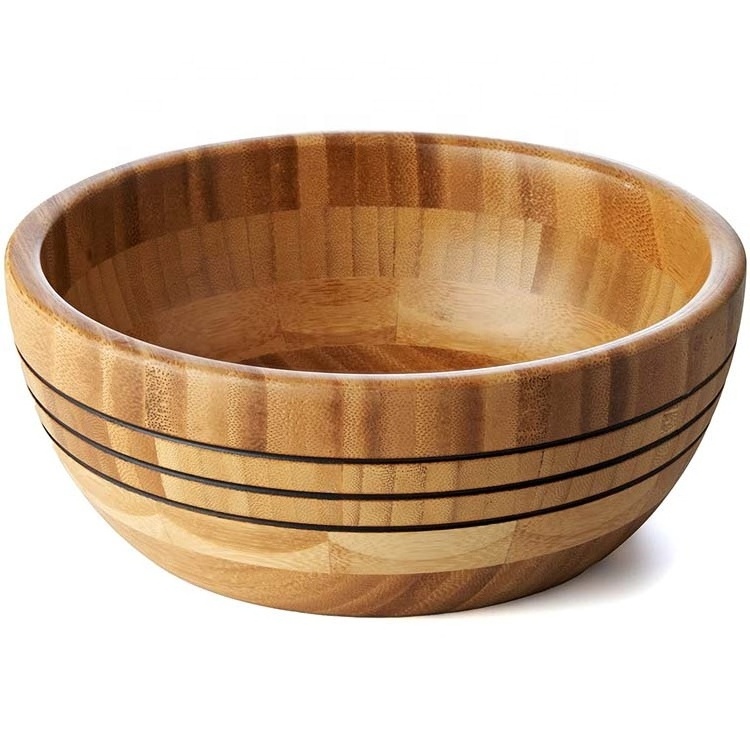 Wholesale Nature Large Salad Mixing Bowl Bamboo Wooden Dough Bowls Wholesale for kitchen