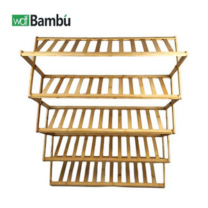 Hot sale OEM modern foldable multipurpose pictures of shoe shelf rack designs storage organizer bamboo wooden shoe rack