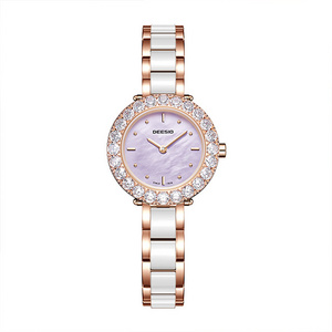 OEM Fashion Quartz Movement Watch White Waterproof Crystal dial Exquisite and Elegant Women's Watch