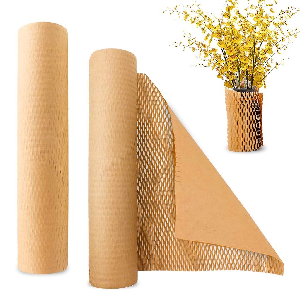 Packaging Roll Cushioning Eco Friendly Biodegradable Honeycomb Wrapping Kraft Paper Rolls Gift Packaging