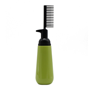 Professional Portable Plastic Hair Dye Bottle Comb Hair Oil Treatment Coloring Applicator Dispensing Bottle with Comb Teeth Hair