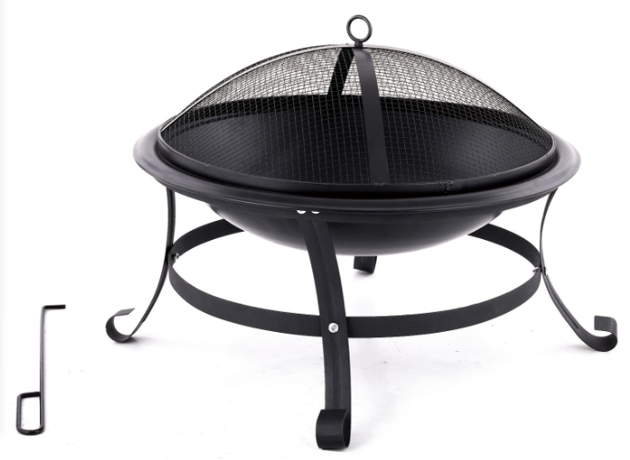 Trade assurance customized portable outdoor backyard/garden fire pit manufacturers round with mesh cover