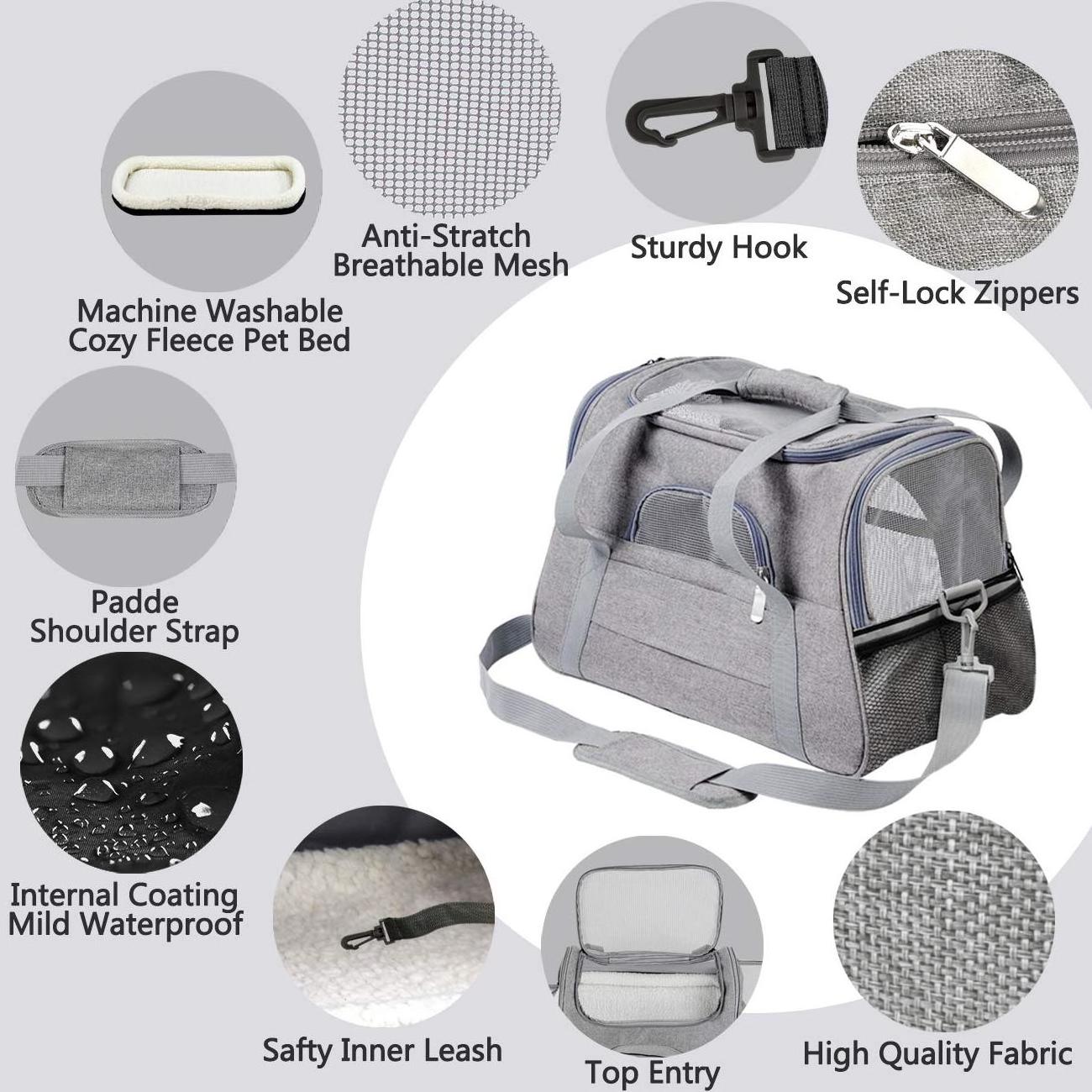 Cat Carrier, Pet Carrier Airline Approved for Medium Cats 20lbs, Dog Carriers for Small Dogs and Puppies