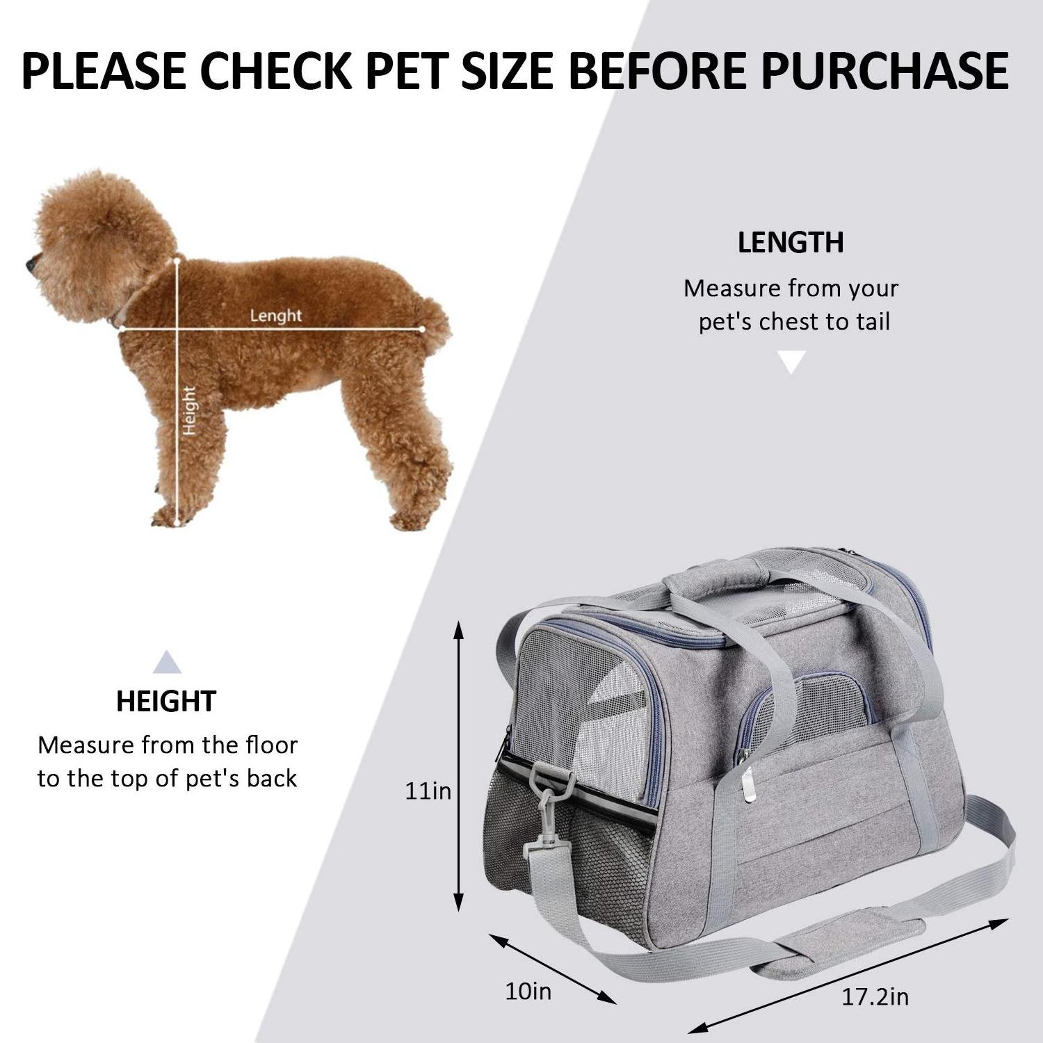 Cat Carrier, Pet Carrier Airline Approved for Medium Cats 20lbs, Dog Carriers for Small Dogs and Puppies