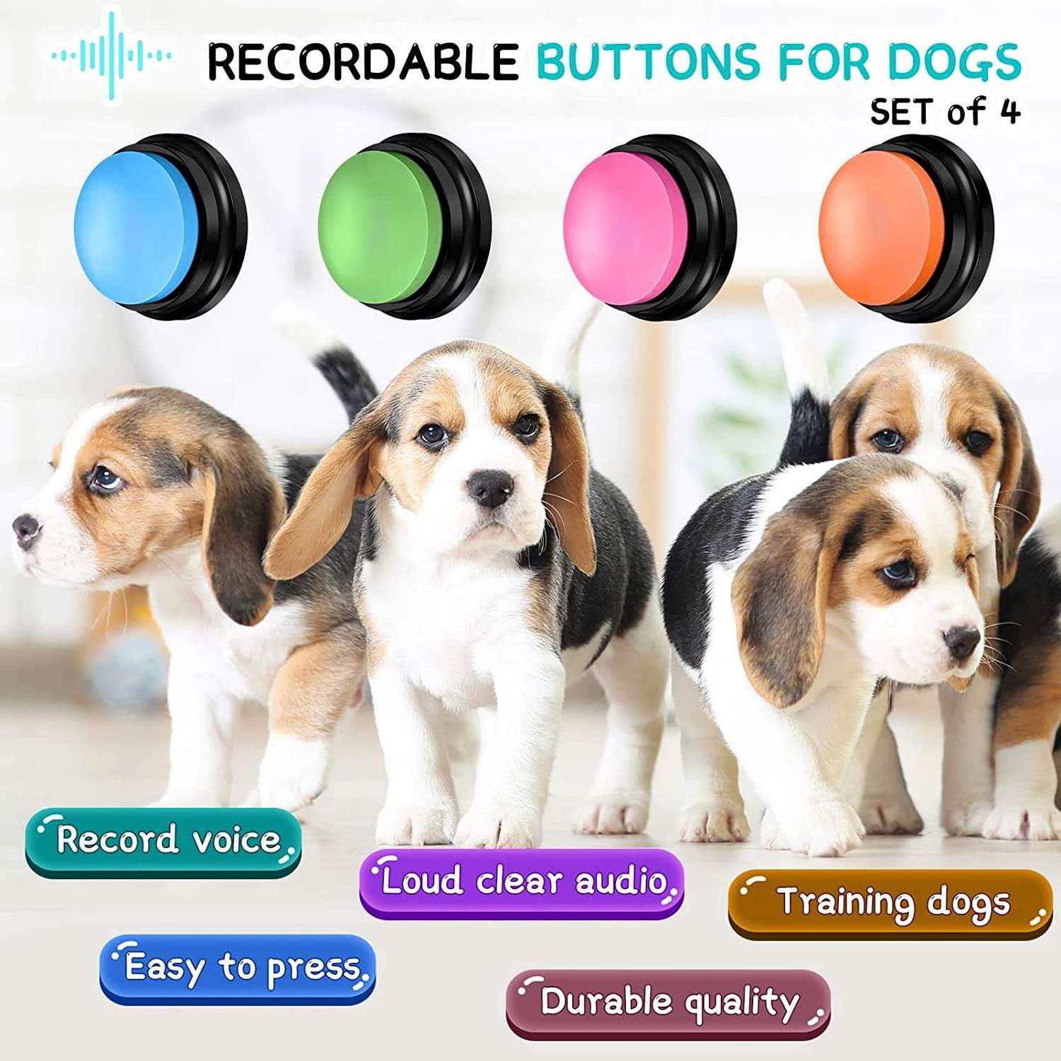 Coolest Dog Communication Talking Button Dog Recording Button For Pets Training Toys Bulk