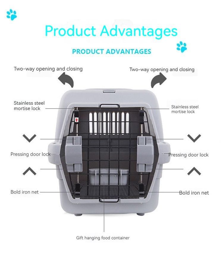 Wholesale Dogs Traveling Airplane Dog Cage Portable Large Dog Plastic Air Cargo Container Pet Air Crate