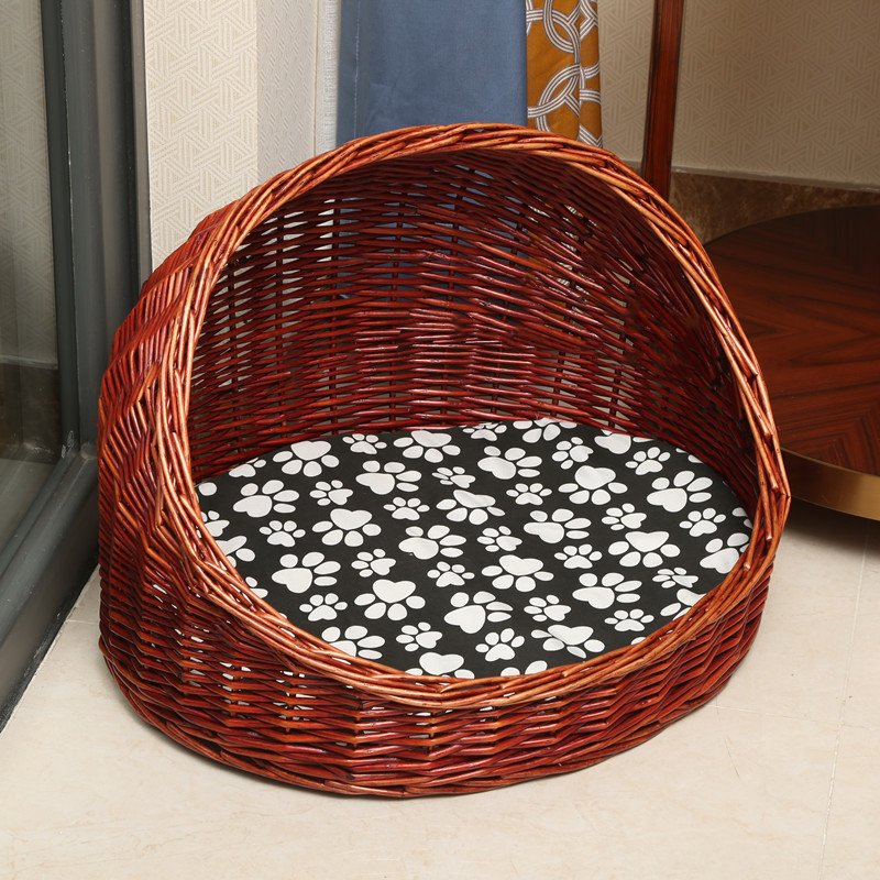 Dog/Cat Pet beds Cat Bed Pet Basket Rattan Weaving Comfortable Sleeping Bed