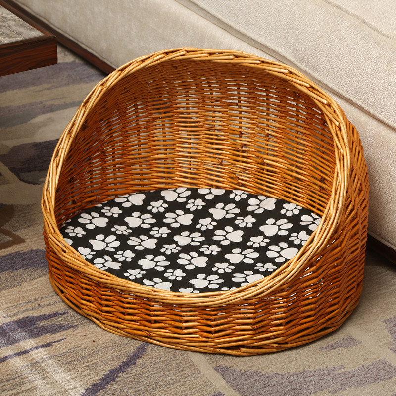 Dog/Cat Pet beds Cat Bed Pet Basket Rattan Weaving Comfortable Sleeping Bed