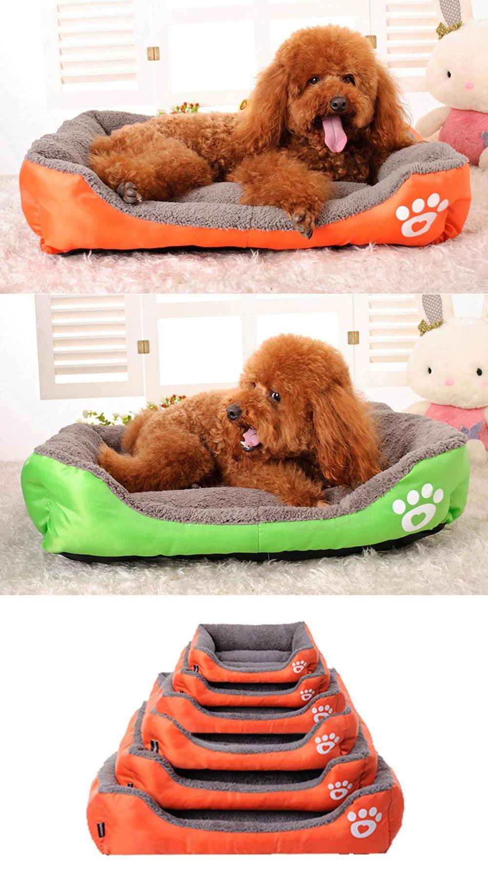 China Pet Supplies Sofa Mat Comfortable Dog Paw Printing Cushion New Rectangle Soft Plush Small Animal Shaped Pet Bed