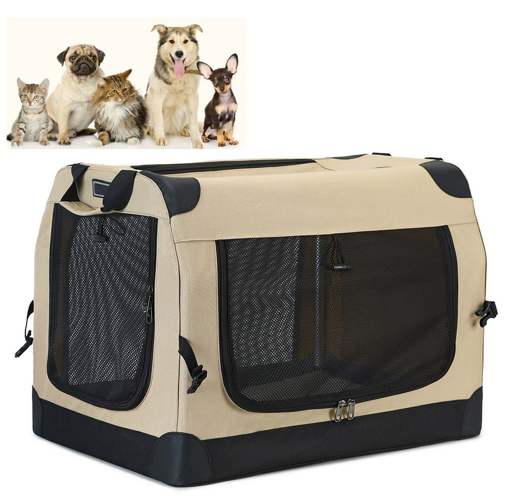 Pet Travel Carrier Crate Dog Car Seat Cage Dog Kennel House Pet Nest Pet Home Carrier Bag Foldable Train Dog Carrier Cage