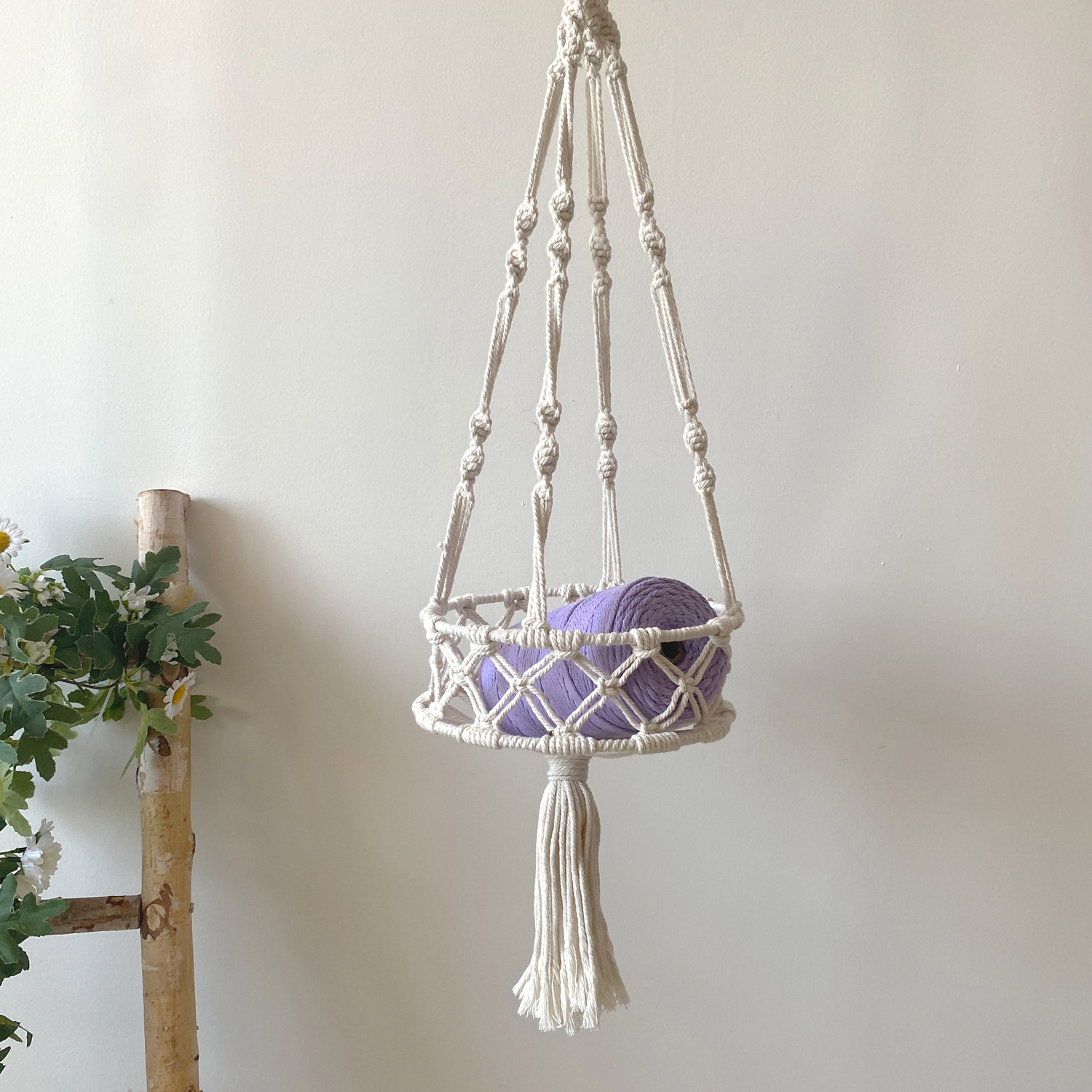 Bohemian Pet Hammock Tassel Lace Hand Cotton Thread Woven Cat Rest Hanging Basket Pet Nest Cat Dog Hammock Swing