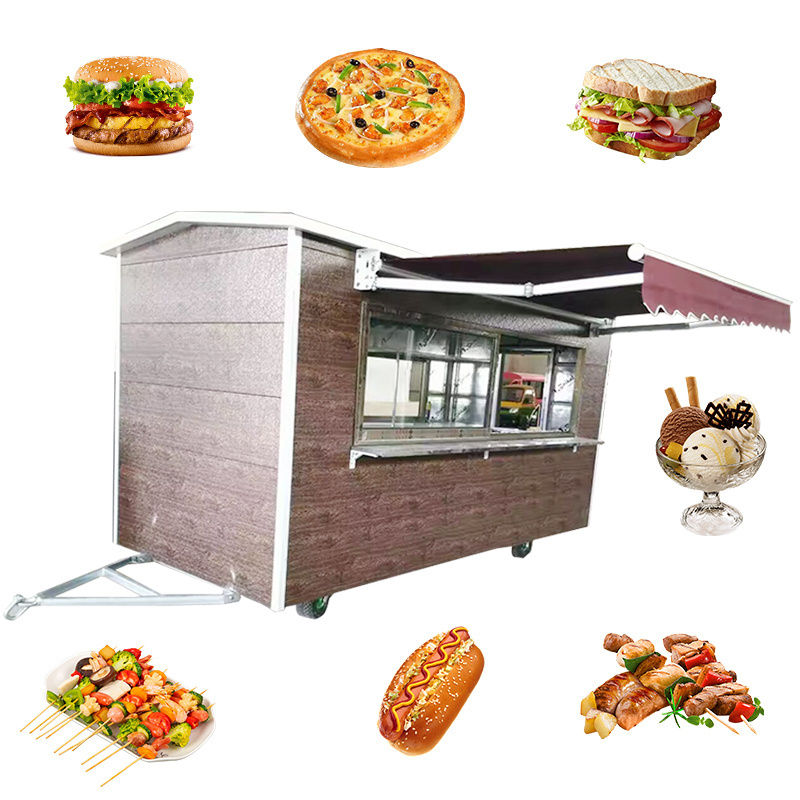 2024 Electric Mobile Food Truck with Battery USA Standard Street Food Cart for Sale Pizza Vending Van Kiosk