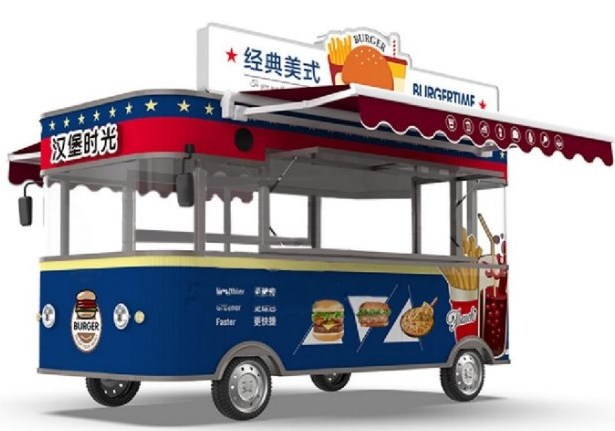 Mobile Food Kiosk Street Outdoor Fast Food Vending Cart Lemonade Juice for sale