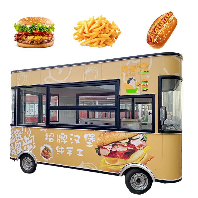 Mobile Food Kiosk Street Outdoor Fast Food Vending Cart Lemonade Juice for sale