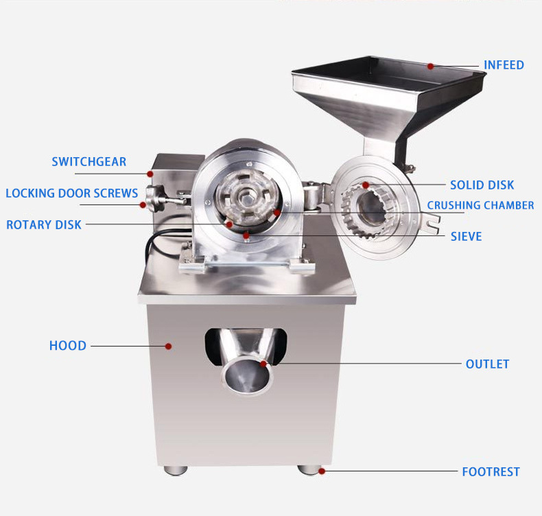 High efficient hemp leaves seeds herbs spice chili powder pin mill pulverizer grinding grinder crushing machine