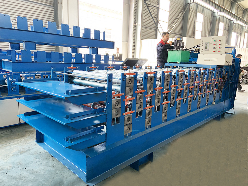 Triple layer 3 in 1 Glazed Corrugated IBR Roof Sheet Making Machines Metal Steel Coil Roll Forming Machine Manufacturer