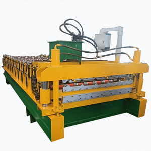 840 Automatic 6 Rib 7 Rib Glazed Metal Tile Making Pressing Panel Ibr Roll Former Forming Machine For Ppgi Roof