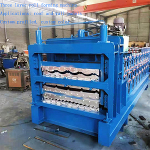 Three Layers Roof Sheets Roll Forming Machine Corrugated Trapezoid Steel Metal Iron Roofing Sheet Making Machine Price