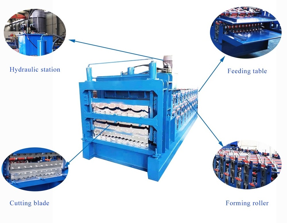 Three Layers Roof Sheets Roll Forming Machine Corrugated Trapezoid Steel Metal Iron Roofing Sheet Making Machine Price