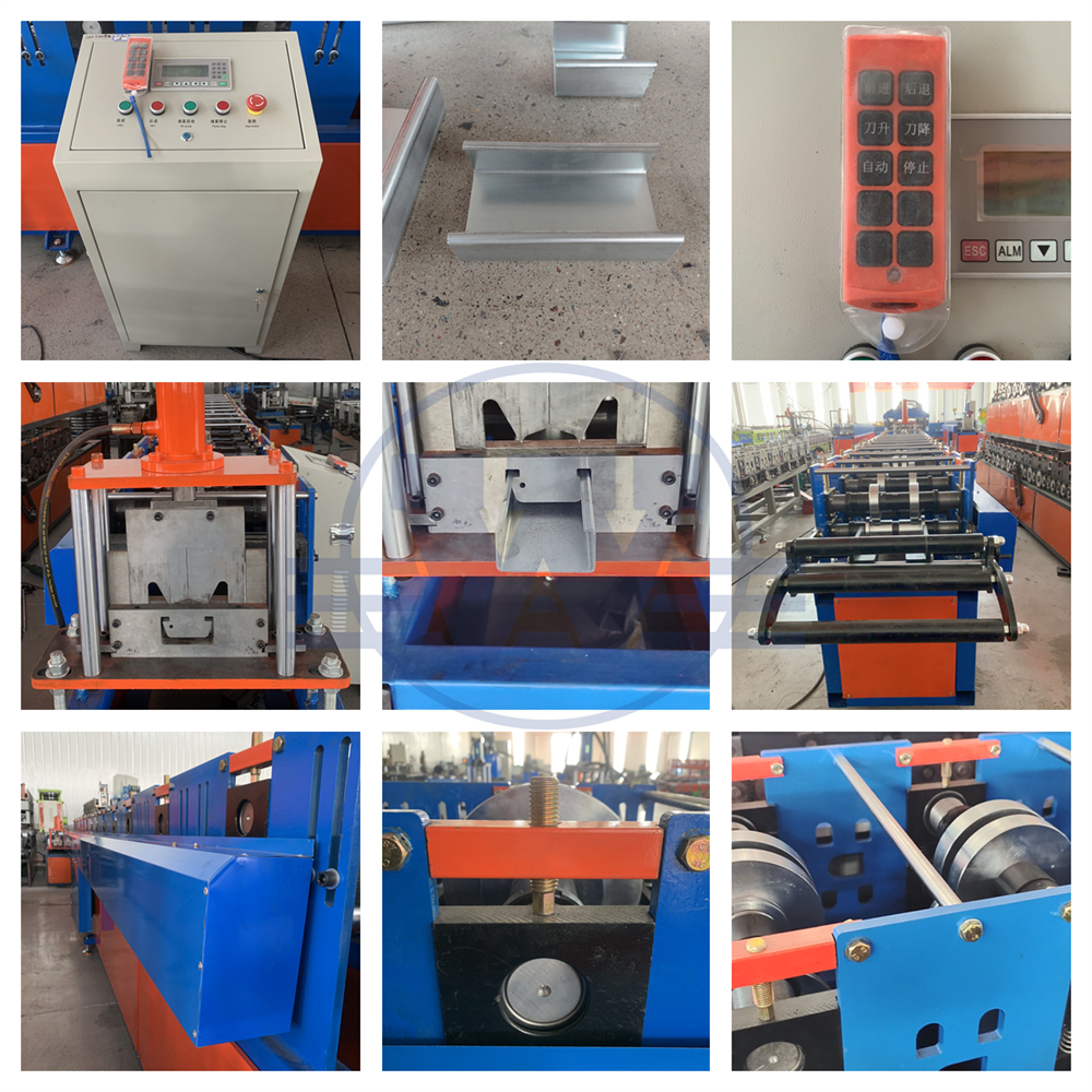 Cold Form Steel Purlins Light Gauge Cee Section Roll Former Galvanized C75 Lip Channel C Z Purlin Roll Forming Machine