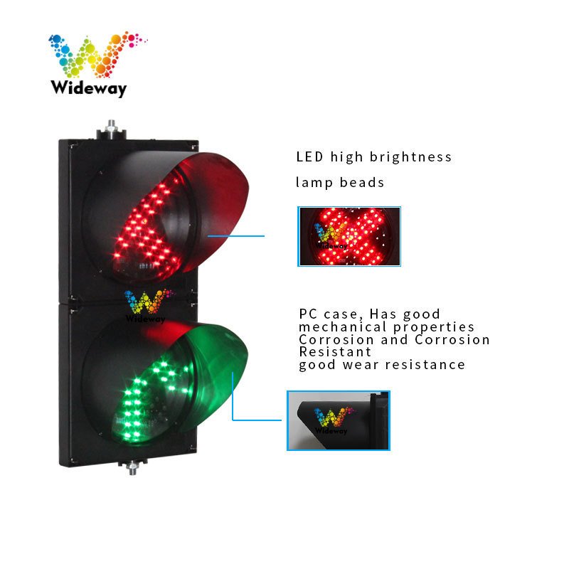 toll station 200mm red cross green arrow stop go led traffic light