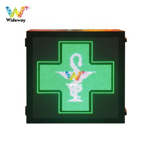 Full color IP65 luminous LED display for outdoor hospital advertising Pharmacy Cross LED display