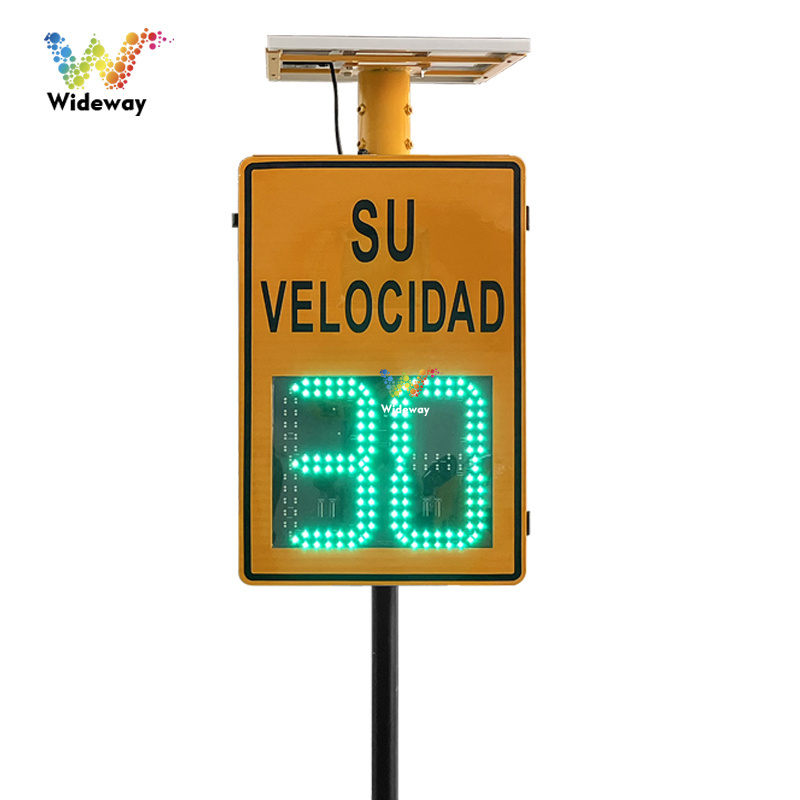 Chile 600*900 high visibility solar vehicle speed detection sign LED solar radar speed limit sign