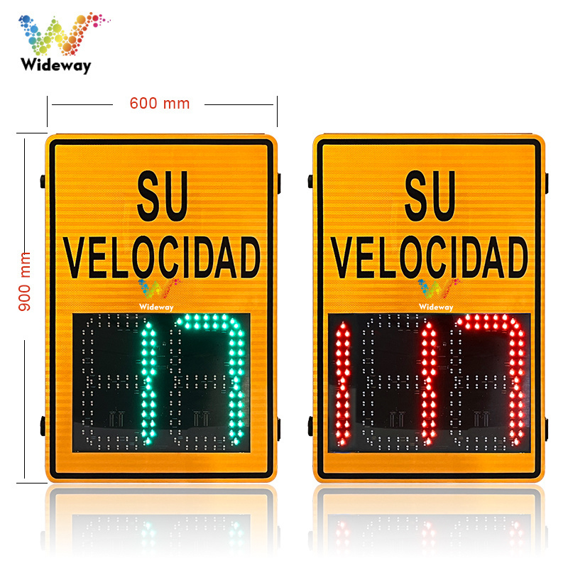 Chile 600*900 high visibility solar vehicle speed detection sign LED solar radar speed limit sign