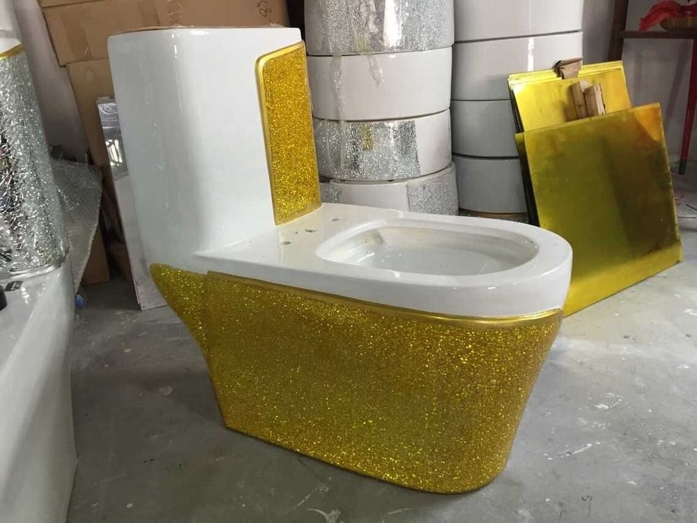 New innovative ceramic gold one piece toilet bowl wc toilet for sale