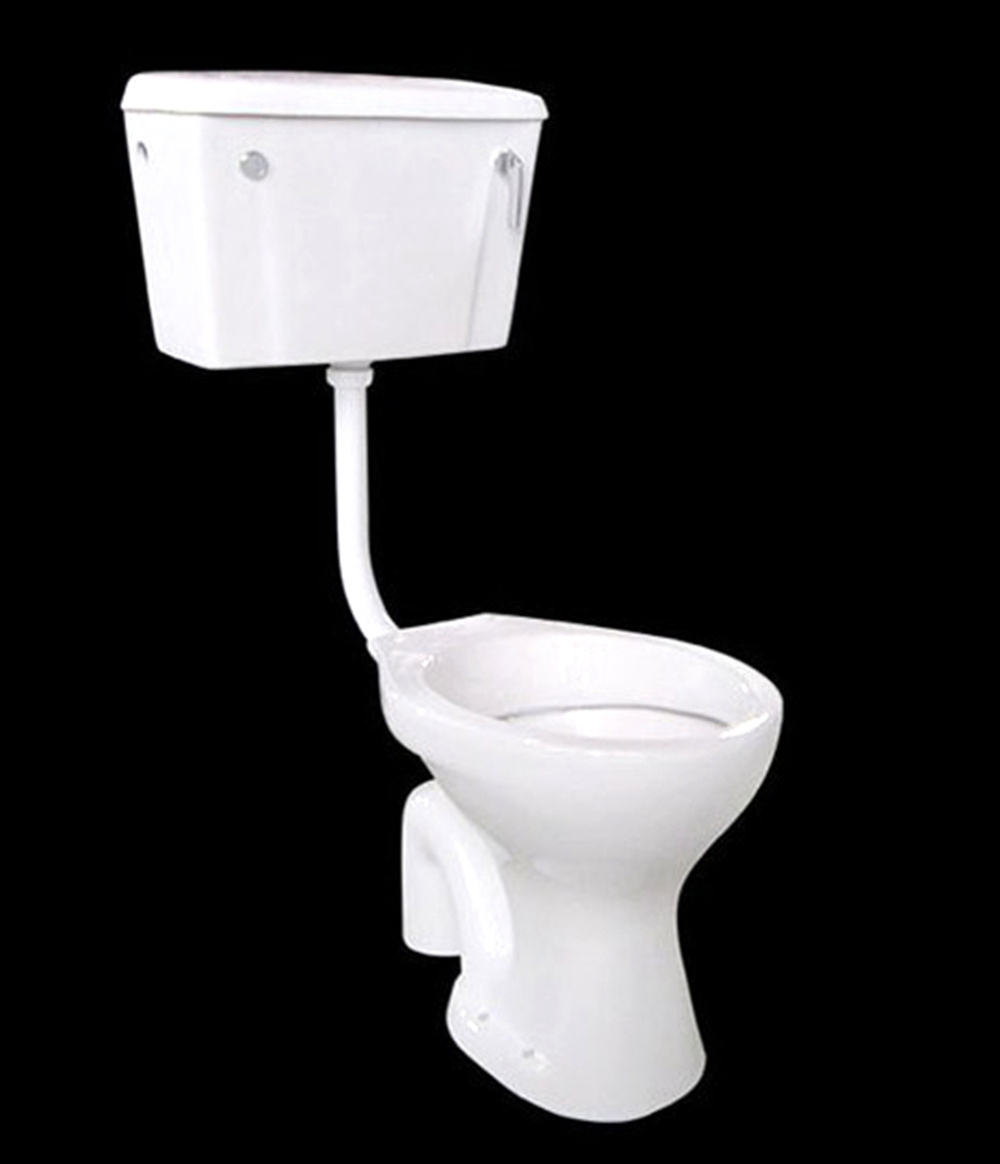 Africa Market P Trap Two Piece Toilet with Side Hmodle Flush Toilet White Bathroom Modern Easy Bathroom Sets Ceramic Round WDR