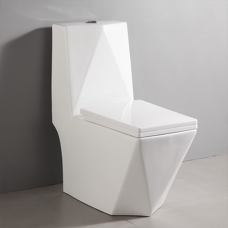 hot selling western black one piece toilets sanitary ware diamond design square wc toilet