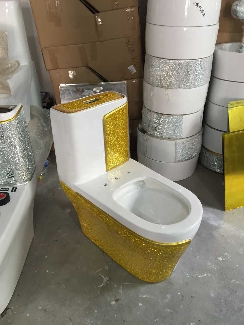 New innovative ceramic gold one piece toilet bowl wc toilet for sale