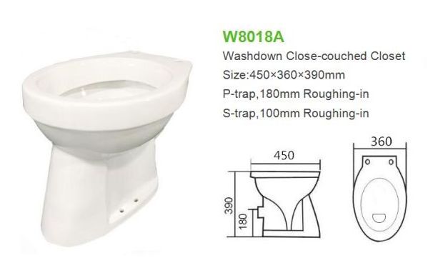 Bathroom cheap  Manual Flush toilet bowl ceramics wc toilet bowl without tank