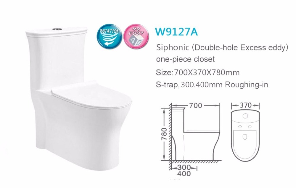 Double siphonic flush vortex flush water jet toilet