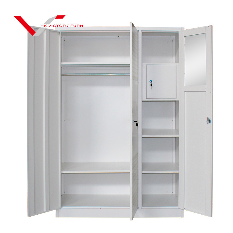 3 door different colour amoires almirah /metal wardrobes modern design bedroom furniture armoire / clothes storage cabinet