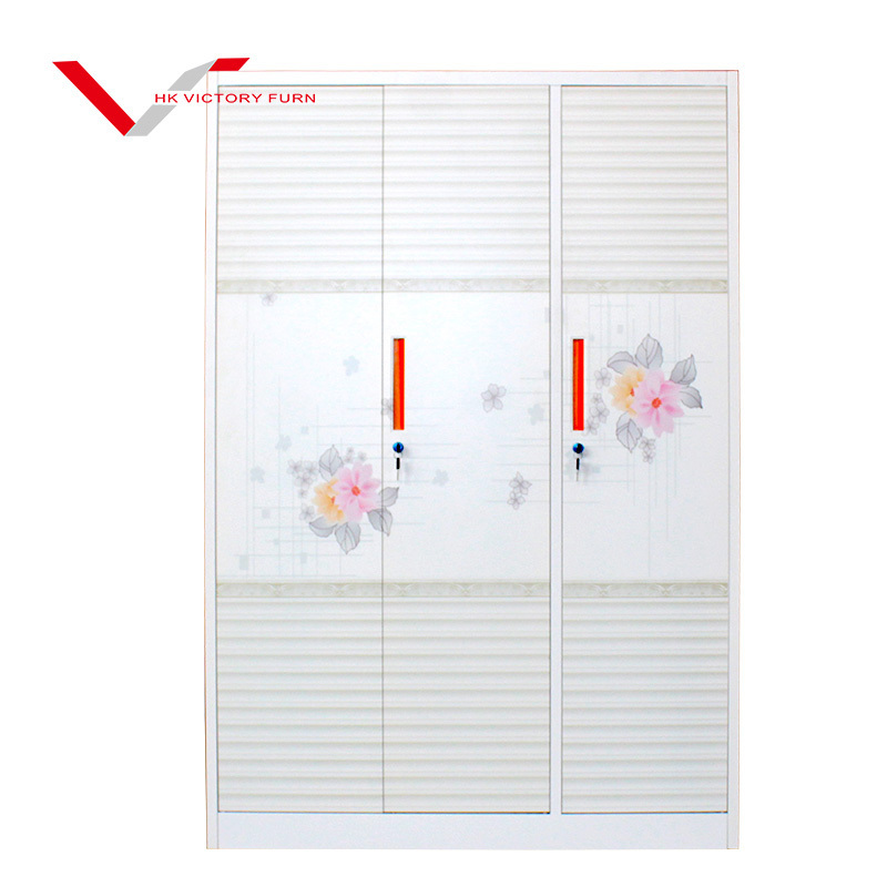 3 door different colour amoires almirah /metal wardrobes modern design bedroom furniture armoire / clothes storage cabinet