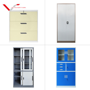 Glass Door Cupboard Lockable Metal Filing Cabinet Archive Cupboard Sliding Door Lock