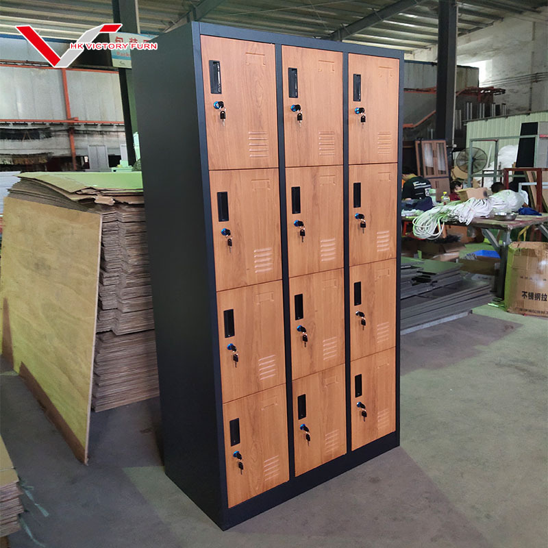 Customized Metal Gym Locker 12 Door Cabinet Office Staff Clothing Storage Steel Lockers For Changing Room