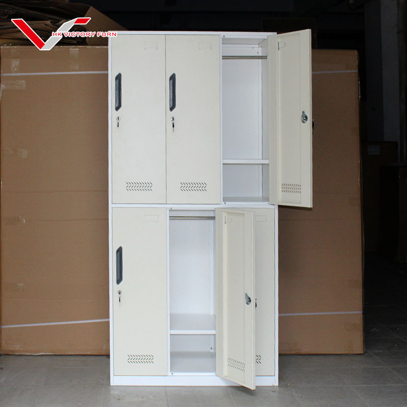 Hot Sale Custom Design Steel Line Furniture Metal Locker Cabinet 6 Doors For Gym Steel Commercial Clothes Storage Locker