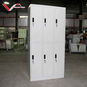 Hot Sale Custom Design Steel Line Furniture Metal Locker Cabinet 6 Doors For Gym Steel Commercial Clothes Storage Locker