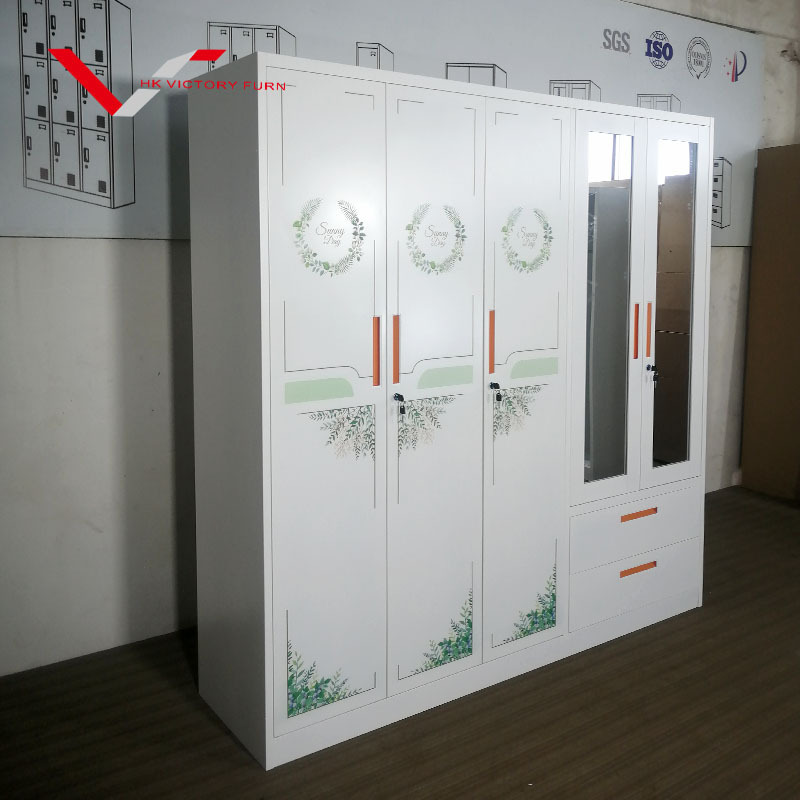 Factory Wholesale Price Metal Steel Wardrobe Steel office living room furniture storage cabinet metal cupboard locker wardrobe