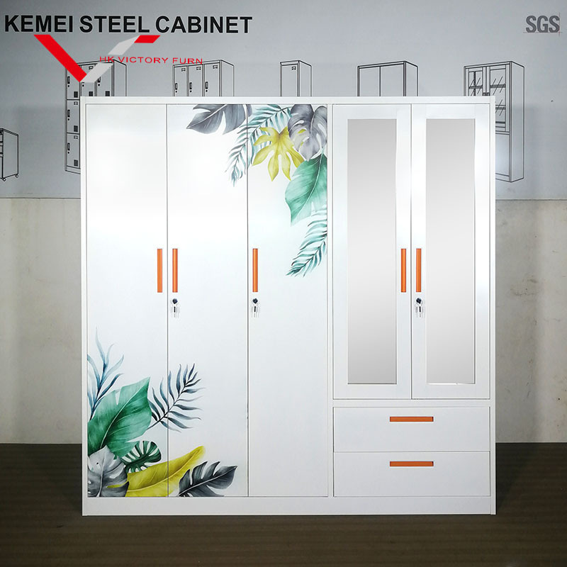 Factory Wholesale Price Metal Steel Wardrobe Steel office living room furniture storage cabinet metal cupboard locker wardrobe