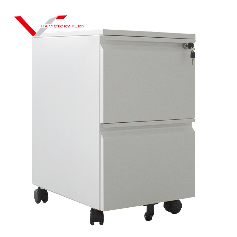 Office Mobile Pedestal Office Mobile Cabinet Metal Storage Cabinet Movable Filling Cabinet with 2 Drawer