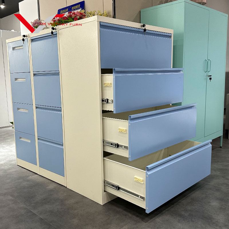 Chinese manufacturer Lateral Hanging Metal Index Card Steel File Cabinet With 4 Drawers