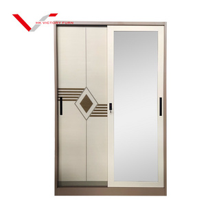 Chinese supplier  furniture steel storage cabinet sliding door metal wardrobes