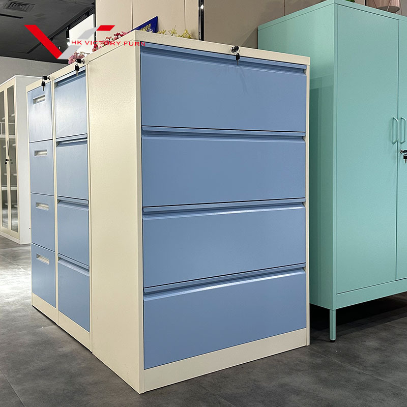 Chinese manufacturer Lateral Hanging Metal Index Card Steel File Cabinet With 4 Drawers